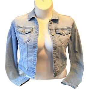 Wax Jean Light Blue Cropped Denim Jacket